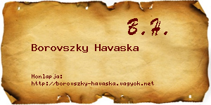 Borovszky Havaska névjegykártya
